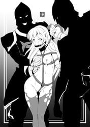 1girls apocalipsejack bar_gag bondage breasts captured collar crying crying_with_eyes_open drooling evil_grin fire_emblem fire_emblem:_radiant_dawn forced gag grabbing_from_behind grin groping groping_from_behind leash long_hair medium_breasts micaiah_(fire_emblem) molestation monochrome mostly_nude nintendo nipple_piercing nipple_pinch nipples piercing restrained rope saliva saliva_trail scared smile sweat thighhighs torn_clothes