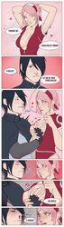 1boy 1boy1girl 1girls black_hair blush blushing boruto:_naruto_next_generations breast_grab breast_squeeze breasts comic couple enaidpi hetero heterosexual inviting male/female naruto naruto_(series) naruto_shippuden nosebleed panels pink_hair sakura_haruno sasuke_uchiha straight