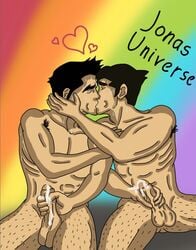 2boys abs armpit_hair armpits avatar_the_last_airbender bad_shading black_hair bolin brothers brothers_jerking_each_other brothers_kissing brown_hair cum eyes_closed gay gay_handjob gay_incest gay_kissing gay_pride_colors gay_sex hairy_legs handjob holding_penis incest jonas_universe leg_hair low_effort mako male male_only masturbating_other multicolored_background mutual_handjob naked nickelodeon orgasm_from_handjob partially_retracted_foreskin pecs penis_size_difference retracted_foreskin smooth_skin spread_legs stroking_cock sweatdrops the_legend_of_korra toony yaoi