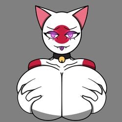 big_breasts breasts cat_ears catgirl collar countryhumans countryhumans_girl covering_breasts ech0chamber female groping groping_self huge_breasts japan japan_(countryhumans) japanese_flag tongue_out