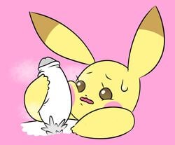 2021 anthro chubby chubby_female chunky cosplay_pikachu cute handjob jerkingoff large_penis nintendo penis_on_face pikachu pokémon_(species) pokemon sleepyslut smaller_female sweat