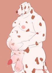 animal_genitalia animal_penis anthro balls belly canid canine canine_penis canis dalmatian domestic_dog genitals hi_res jacob_(treebarkdragon) male mammal moobs overweight overweight_anthro overweight_male penis sheath solo thick_thighs treebarkdragon