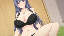 16:9_aspect_ratio 1girls animated bedroom black_bra black_lingerie black_panties black_underwear blue_hair blush bouncing_breasts bra breasts cleavage clothed_sex cowgirl_position female female_only high_resolution huge_breasts implied_sex kyonyuu_dosukebe_gakuen large_breasts lingerie long_hair looking_at_viewer male_pov mp4 no_sound pantsu pov purple_eyes purple_hair screen_capture screencap segawa_reika sex smile straddling tagme third-party_edit underwear upscaled vaginal video