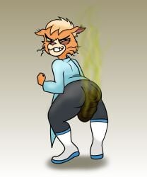 anthro caitian doctor dr._t'ana feces feces_in_ass felid feline female hi_res mammal pooping_on_self scat scatplay serafim6394 smelly smile soiling soiling_pants solo star_trek star_trek_lower_decks