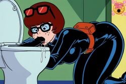 1female 2d ai_generated all_black artist_logo ass ass_cheeks ass_up asscheeks bangs bathroom belt bending_down big_breasts black_bottomwear black_catsuit black_clothes black_clothing black_dildo black_footwear black_latex black_latex_bodysuit black_latex_catsuit black_outfit black_pants black_topwear bodysuit bottomwear brown_hair brunette-haired_female brunette_female brunette_hair brunette_hair_female butt_cheeks buttcheeks buttocks catsuit catwoman_(cosplay) clothed clothed_female clothes clothing cosplay cosplaying_as_character dildo dildo_gag dildo_in_mouth dildo_sucking dressed drool drooling eyewear eyewear_on_head female female_human female_only footwear freckled_face freckles freckles_on_face fully_clothed fully_clothed_female glasses glasses_on_face glasses_on_head glove hair hand_on_dildo hanna-barbera holding_dildo human human_female hunnyhive hunnyhive(artist) hunnyhivestudio hunnyhivestudios indoors kinky kneeling kneeling_female kneeling_on_ground light-skin light-skinned light-skinned_female light_skin light_skinned light_skinned_female nerd nerdy nerdy_female open_mouth pants red_glasses red_tint restroom saliva saliva_drip saliva_dripping scooby-doo scooby-doo_(series) shiny_clothes shiny_clothing shiny_latex shiny_pants short_brown_hair short_hair short_hair_female sleeves sloppy solo solo_female spectacles spit square_glasses straight sucking sucking_dildo thick thick_breasts thick_thighs thighs tight_clothes tight_clothing tight_pants tinted_eyewear tinted_glasses toilet turtleneck turtleneck_bodysuit velma_dinkley