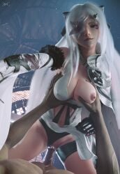 3d big_breasts biting_lip blood_splatter breasts cowgirl_position drag-on_dragoon drag-on_dragoon_3 drakengard drakengard_3 eye_patch female female_on_top female_penetrated grabbing_another's_breast grabbing_breasts hetero_sex large_breasts large_penis light-skinned_female light-skinned_male light_skin long_hair male male/female male_penetrating male_penetrating_female male_pov nipples one_breast_out pale-skinned_female pale_skin panties_aside penetration penile_penetration penis penis_in_pussy pussy sex sixplusone straight straight_sex tagme vaginal_penetration vaginal_sex white_hair zero_(drag-on_dragoon) zero_(drakengard)
