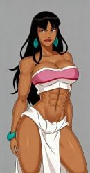 1girls alternate_hairstyle alternate_version_available big_breasts black_hair breasts chel_(cosplay) chel_(the_road_to_el_dorado) cleavage cosplay dc dc_comics fanart female female_only justice_league:_crisis_on_two_earths large_breasts long_hair mary_batson multiple_girls something_unlimited source_request sunsetriders7 superwoman superwoman_(mary_batson) the_road_to_el_dorado