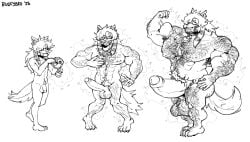 abs anthro arm_hair ass beard belly belly_hair biceps big_belly big_butt big_muscles big_nipples big_pecs big_penis body_hair bulkybro canid canine canis chest_hair coontail_hair cursed_object deltoids erection facial_hair feet flexing fur genitals growth growth_sequence hair hairy huge_cock huge_muscles hyper hyper_genitalia hyper_muscles hyper_penis looking_at_viewer male mammal masculinization muscular muscular_anthro muscular_male nipples nude pecs penis sequence solo standing tail thick_thighs triceps wolf