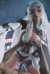 3d big_breasts biting_lip breasts cowgirl_position drag-on_dragoon drag-on_dragoon_3 drakengard drakengard_3 eye_patch female female_on_top female_penetrated grabbing_another's_breast grabbing_breasts hetero_sex large_breasts large_penis light-skinned_female light-skinned_male light_skin long_hair male male/female male_penetrating male_penetrating_female male_pov nipples one_breast_out pale-skinned_female pale_skin panties_aside penetration penile_penetration penis penis_in_pussy pussy sex sixplusone straight straight_sex tagme vaginal_penetration vaginal_sex white_hair zero_(drag-on_dragoon) zero_(drakengard)