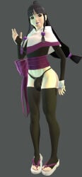 ace_attorney maya_fey futanari render pinup 1futa solo looking_at_viewer waving_at_viewer smiling lipstick long_stockings toes long_sleeves partially_clothed bulge panties long_hair dark_hair asian_futa canastus source_filmmaker sandals nail_polish smiling_at_viewer tagme 3d_(artwork)