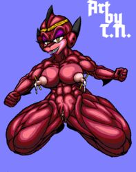 1girls abs biceps big_areola big_breasts big_clitoris big_nipples blade_the_shark bns_arts breasts clenched_teeth fat_mons female lactation muscular_female naked nipple_piercing nude perky_breasts piercings puffy_areola shark sharp_teeth smile smiling solo t.n. t.n._(artist)