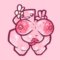 :) :d areolae bandage bandage_girl bandages breasts bushy_pubes filthyskull flower flower_on_head fully_naked fully_nude happy huge_ass huge_breasts naked naked_female nub_feet nude nude_female peace_sign pink_areola pink_body pink_nipples pink_pubic_hair pubes pussy shortstack smile smiling_at_viewer super_meat_boy tagme thick_thighs thighs tits vagina