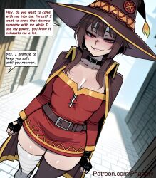 phanary patreon patreon_username patreon_link absurdres aesthetic ai_generated anime anime_style blurred_background comic comic_page comic_panel comic_strip cover_page dialogue digital_art digital_painting english high_quality highres line_art long_comic manga_style multiple_panels soft_shading speech_bubble 1girls 1girl 1female solo_focus big_breasts huge_breasts large_breasts big_ass large_ass bubble_butt bubble_ass thick curvy curvy_figure curvy_female curvy_body curvy_hips curvy_thighs sexy sexy_pose sexy_body sexy_female beautiful beautiful_girl beautiful_female cute cute_face slut bitch 2026 blush blushing blush_lines blushing_female text text_bubble text_box text_focus english_text english_dialogue kono_subarashii_sekai_ni_shukufuku_wo! konosuba megumin solo breasts looking_at_viewer smile short_hair brown_hair gloves red_eyes dress thighhighs hat cleavage medium_breasts standing collarbone thighs outdoors black_gloves choker artist_name belt black_thighhighs fingerless_gloves grin cape collar black_headwear dutch_angle black_choker witch_hat bandages short_dress red_dress single_thighhigh web_address short_hair_with_long_locks alternate_breast_size asymmetrical_legwear brown_headwear black_cape mismatched_legwear patreon_logo bandaged_leg brown_cape