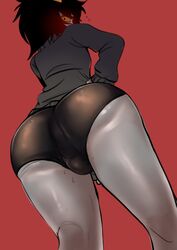 ass black_hair bulge homestuck jckoffinthebox karkat_vantas male_focus male_only sweater