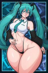 hatsune miku from vocaloid by acraeaaconite