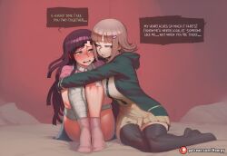 2girls abs ai_generated aroused aroused_face athletic athletic_female bandage bed bedroom big_ass big_breasts big_butt big_thighs blush breasts caption comic comic_page comics cry crying crying_with_eyes_open curvy curvy_body curvy_female curvy_figure cute cute_face danganronpa danganronpa_(series) danganronpa_2:_goodbye_despair english english_text eye_contact female hoorpy hourglass_figure hug nanami_chiaki open_mouth patreon patreon_logo patreon_username petite petite_body petite_breasts petite_female purple_hair sexy sexy_body sexy_pose shirt short_hair sitting sitting_on_bed skirt socks story super_danganronpa_2 tear tears teeth text thick_thighs thighhighs thighs tongue tsumiki_mikan voluptuous voluptuous_female white_hair