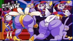 1boy 1futa 2d 2d_animation all_fours andrews38369 animated anthro ass backsack balls bouncing_ass caine_censorship dialogue doggy_style femboy futa_on_male futanari glitch_productions gooseworx jax_(dancer_outfit) jax_(the_amazing_digital_circus) jester_hat male pomni_(the_amazing_digital_circus) tadc_censor_bar text the_amazing_digital_circus thick_thighs