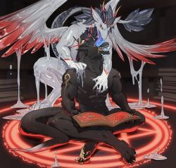 acisso anal_sheath animal_genitalia animate_inanimate anthro aroused belly black_belly blonde_hair blue_cum blue_goo blue_penis bodily_fluids clothing colored_cum comic covering cum cum_inside deep_throat demon dildo disguise dragon duo ejaculation european_mythology feet feral genital_fluids genitals goo_creature goo_tail goo_transformation grey_body grey_hair hair hi_res horn hypnosis ice ike5319 latex latex_clothing latex_skinsuit living_clothing living_latex living_testicle male male/male masturbation mind_control multicolored_penis mythological_creature mythological_scalie mythology oral oral_penetration paws penetration penis penis_in_slime penis_tentacles possess possession red_horn red_stripes scalie sex sex_toy sex_toy_insertion simple_background skinsuit slime sticky stripes suit suit_transformation summoning summoning_circle symbiote tail tentacle tentacle_sex thick_tail tight_clothing transformation unusual_anatomy unusual_bodily_fluids unusual_cum unusual_genital_fluids unusual_tail western_dragon