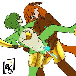 093_(zerokyu3) absurd_res ailurid anthro balls bear blue_cum blue_eyes blue_nipples blue_penis bodily_fluids bottomwear bra breasts brown_body brown_fur buko_the_panda canid canine chest_tuft clenched_teeth clitoris clothed clothing colored_cum countershading cum cum_in_vagina cum_inside duo ears_down erection eyewear female flip_flops footwear fox fur genital_fluids genitals giant_panda glasses glowing glowing_bulge glowing_cum glowing_genitalia glowing_nipples glowing_penis gold_bra gold_glasses gold_shoes golden_clothing golden_week green_body green_fur green_hair grin gynomorph hair heart_pupils hi_res holding_body holding_leg hybrid intersex intersex/female knot leaning_on_object mammal nipples orange_hair orange_tail pattern_bottomwear pattern_clothing penis pivoted_ears pulled_pants raised_leg red_fox red_panda round_glasses sandals sex shoes shorts signature smile standing standing_sex tail tattoo teeth topless topless_intersex true_fox tuft underwear unusual_bodily_fluids unusual_cum unusual_genital_fluids vulva zerokyu3