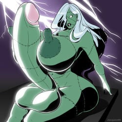 1futa alternate_version_available big_areola big_breasts big_nipples big_penis black_lipstick breasts erect_nipples erect_penis erection frankenstein futa_only futanari green_skin huge_breasts huge_penis jacques00 long_nipples monster naked nipples oc penis solo solo_focus thick_thighs white_hair zombie