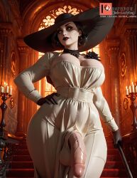 ai_generated alcina_dimitrescu big_breasts big_penis dick-ladybug futanari resident_evil resident_evil_8:_village thick wide_hips