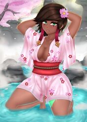 dark-skinned_female karma_(league_of_legends) league_of_legends solo spiritof2281 yukata