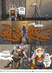 akikoandlostari anthro blue_eyes dialogue english_text eyewear female goggles hi_res lombax machine mammal poop_desperation ratchet_and_clank rivet_(ratchet_and_clank) robot robotic robotic_arm robotic_limb rumbling_stomach solo sony_corporation sony_interactive_entertainment story text url