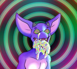 abstract_background anthro hi_res hypnosis kobold male mind_break mind_control open_mouth scalie slime solo spiral_background spiral_eyes thekoboldsummoner tongue tongue_out voltu