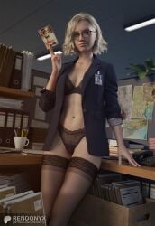 1girls 3d 3d_(artwork) 3d_model 3d_render 3dcg basketball biohazard black_lingerie blonde-haired_female blonde_female blonde_hair blonde_hair_female capcom eyewear fbi fbi_agent fbi_badge female female_focus female_human female_only glasses glasses_on_face glasses_on_head grace_ashcroft grace_ashcroft_(fbi_outfit) grace_ashcroft_(julia_pratt) id_card indoors lingerie lingerie_bra lingerie_only lingerie_panties lingerie_under_clothes office office_clothing office_lady rebecca_chambers rendonyx resident_evil resident_evil_9:_requiem solo solo_female solo_focus younger_female