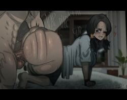 backshots big_ass bottom_heavy doggy_style dragon_ball huge_ass sex straight_sex theodyss thick thick_ass videl videl_(dragon_ball_z)
