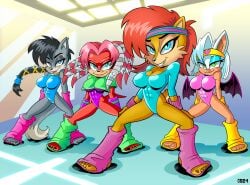 80s 80s_clothing 80s_hair aerobics bat call_on_me chipmunk curtsibling cyborg echidna exercise_clothing headband leg_warmers leotard lien-da lupe_the_wolf mature_female neon retro rouge_the_bat sally_acorn sega sexy sonic_(series) sonic_the_hedgehog_(archie) sonic_the_hedgehog_(comics) sonic_the_hedgehog_(series) wolf