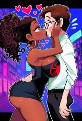 1boy 1boy1girl 1girls ai_generated big_ass big_breasts big_thighs breasts brown-skinned_female brown_body brown_skin curvaceous curvy curvy_figure dark-skinned_female dark_skin digital_media_(artwork) female hips hourglass_figure huge_ass huge_breasts huge_thighs large_ass large_breasts large_thighs legs light-skinned_male light_skin marvel marvel_comics mature mature_female mature_male miles_morales miley_morales_(tg-gelatin) rule_63 slim_waist spider-man spider-man_(series) straight tg-gelatin thick thick_hips thick_legs thick_thighs thighs thighs_bigger_than_head voluptuous waist wide_hips wide_thighs