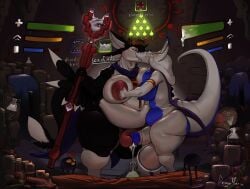 animal_genitalia animal_penis anthro areola ass avali balls belly big_balls big_belly big_breasts big_penis black_body black_genitals blue_body blue_genitals blue_penis bodily_fluids breast_squish breasts clothing crown cum detailed_background dragon duo english_text erection expansion gameplay_mechanics genital_fluids genitals grabbing gui gynomorph gynomorph/gynomorph gynomorph_anthro hamis headgear health_bar heart_symbol hi_res huge_balls huge_breasts humanoid_genitalia humanoid_penis hybrid hyper hyper_balls hyper_genitalia intersex intersex/intersex intersex_anthro jewelry kissing mythological_creature mythological_scalie mythology nipples noita nude overweight overweight_anthro overweight_gynomorph overweight_intersex penile penis pink_genitals pink_nipples pink_penis potion potion_bottle purple_body purple_eyes reptile scalie sex sheath snake squish staff standing tail text thick_thighs urethral white_balls white_body white_breasts white_genitals wide_hips wings