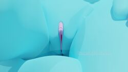 16:9 anthro bananastheleech blue_body blue_fur clitoris close-up felid feline female fur genitals hi_res kraft_trio mammal pink_clitoris pussy solo widescreen