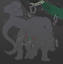1boy 1girls anus ass balls breasts cross_section cum cum_in_pussy cum_inside d4rk_sketchbook die_of_death die_of_death_(roblox) feet green_penis green_sclera green_teeth large_penis monster nude onomatopoeia partially_colored penis plap pursuer_(die_of_death) pussy roblox roblox_game robloxian size_difference tagme tail vaginal_penetration watermark xray_view y/n