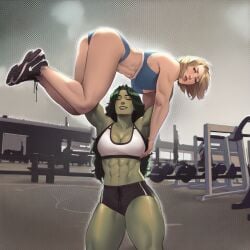 2girls ai_generated alien alien_girl alien_humanoid alien_look_like_human ass big_ass big_breasts big_thighs blonde_female blonde_hair breasts crossover curvaceous curvy curvy_figure dc dc_comics digital_media_(artwork) female giantess green-skinned_female green_body green_hair green_skin hips hourglass_figure huge_ass huge_breasts huge_thighs hulk_(series) humanoid jennifer_walters justice_league justice_society_of_america kara_zor-el karen_starr kryptonian large_ass large_breasts large_female large_thighs legs light-skinned_female light_skin macro macro_female marvel marvel_comics mature mature_female mini_giantess phophopho power_girl she-hulk slim_waist superman_(series) tall tall_female thick thick_hips thick_legs thick_thighs thighs voluptuous waist wide_hips wide_thighs