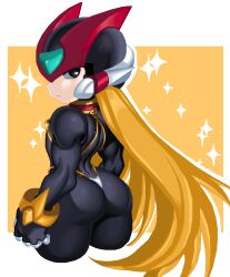 1boy android ass big_ass bikini capcom femboy male_only mega_man mega_man_zero riso robot thick_thighs thighs zero_(mega_man)