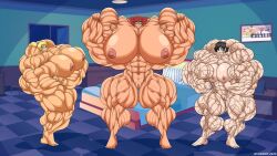 2023 3girls abs atariboy bedroom biceps big_ass big_biceps big_breasts big_butt big_muscles big_nipples big_thighs big_trapezius big_triceps black_hair blonde_female blonde_hair blue_eyes breasts firen_(atariboy) flexing flexing_muscles green_eyes hilda_(atariboy) hyper_muscles long_hair massive_cuties_(atariboy) mindy_(atariboy) muscular muscular_arms muscular_female muscular_legs muscular_thighs nipples nude nude_female posing posing_for_the_viewer red_hair short_hair thick_thighs tied_hair trapezius triceps veiny_muscles