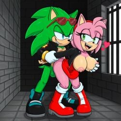1boy 1boy1girl 1girls ai_generated amy_rose female male male/female pixai scourge_the_hedgehog silverknight395 sonic_(series) sonic_the_hedgehog_(series) tagme