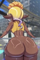 1girls ass bottomless drawingstiv facing_away female frye_(splatoon) huge_ass pointy_ears splatoon splatoon_(series) splatoon_3 sweat sweaty sweaty_ass sweaty_butt thick_thighs