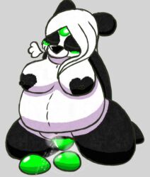 1girls anthro bear big_belly black_body black_clitoris black_fur black_nipples black_nose blush bodily_fluids breasts clitoris digital_media_(artwork) egg egg_laying ejaculation female female_only fur fur_markings genital_fluids genitals giant_panda lunarpanda8686 mammal markings mika_(lunarpanda8686) nipples round_ears sigh simple_background slightly_chubby solo ursine vaginal_fluids vaginal_squirting vulva white_body white_fur white_hair