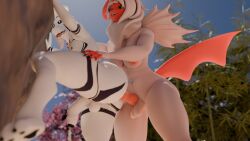 16:9 3d_(artwork) absol anal anal_sex anthro asriel_dreemurr balls blender_(artwork) bodily_fluids bovid breasts caprine cherry_blossom cum digital_media_(artwork) duo flaccid flower generation_3_pokemon generation_6_pokemon genital_fluids genitals goat herm hermaphrodite_penetrating_male intersex intersex/male knot looking_pleasured low-angle_view male male_penetrated mammal mega_absol mega_evolution mega_stone monster multi_knot navel navel_piercing nintendo outside penetration penis piercing plant pokemon pokemon_(species) prunus_(flower) rock rose_duskclaw shiny_pokemon undertale undertale_(series) vulva widescreen zero3delta