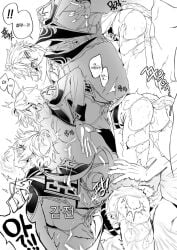 anal anal_sex dubious_consent gay gay_male glory_hole mob_hwan rape spanking stuck stuck_in_wall yaoi zhongli_(genshin_impact)