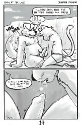 absurd_res animal_genitalia animal_penis anthro armpit_hair bodily_fluids body_hair breath_on_genitalia breath_on_penis briefs canid canine canine_genitalia canine_penis canis chest_tuft clothing cloud comic domestic_cat domestic_dog english_text facial_hair felid feline felis genitals hi_res junipermaxima male male/male mammal mastectomy_scar moobs moustache nipples onomatopoeia paws penis rory_(junipermaxima) scar sean_(junipermaxima) slightly_chubby sound_effects sweat tail tail_motion tailwag text throbbing throbbing_penis trans_(lore) trans_man_(lore) tuft underwear
