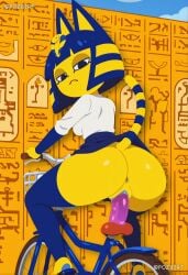 1girls ai_generated animal_crossing ankha ankha_(animal_crossing) artist_name blush breasts completely_nude female large_breasts looking_at_viewer medium_breasts nipples nude patreon_logo pozbirt pussy uncensored