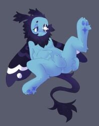 2_toes 4_arms animal_genitalia anthro arthropod ass astro_(dandy's_world) black_body black_fur blue_body blue_fur blushcrunch_studio claws dandy's_world digitigrade feet fully_sheathed fur genitals hi_res insects lepidopteran male moth multi_arm multi_limb pawpads paws presenting presenting_hindquarters puppystro roblox sheath solo tail toes