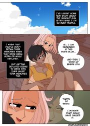 2girls black_hair comic disguise ellie_skinsuit english_text female impersonation imposter impunderneath original original_character page_12 possessed possession sfw short_hair story