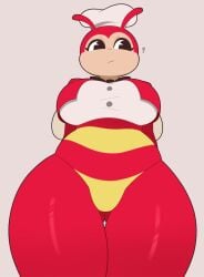 1girls ? bee bee_girl big_breasts breasts exqmaster jollibee jollibee_(mascot) mascot panties red_body solo solo_female thick_thighs thighs