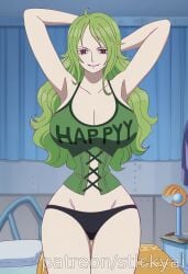 1girls ai_generated anime breasts eyes female female_only fit green_hair hair harpy monet_(one_piece) nsfw one_piece stickyai