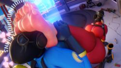 3d after_rape ass cand3d consensual destroyed_clothing dirty_feet feet_focus female_focus female_only fempyro foot_fetish foot_worship footwear gas_mask gloves hi_res highres hips huge_thighs large_breasts large_thighs latex latex_bodysuit latex_gloves latex_suit mask masked musk musk_clouds pyro_(team_fortress_2) red_clothing red_latex sniffing sniffing_feet team_fortress_2 wardrobe_malfunction worship yuri
